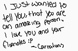 Drawn comment by Carnations