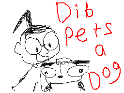 Dib pets a dog