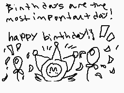 Drawn comment by snail
"Birthdays are the most important day! happy birthday!"