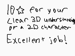 Drawn comment by Hatena-kun
"10 for your clear 3D understanding of a 2D character. Excellent job!"