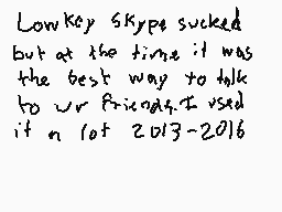 Drawn comment by ottohatena
"LowKey Skype sucked but at the time it was the best way to talk to ur friends. I used it n lot 2013-2016"