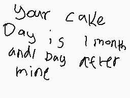 Drawn comment by Glacey
"Your cake Day is 1 month and day after mine"