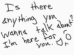 Drawn comment by EeveeRose☆
"Is there anything you wanna talk about? I'm here for you. Go"