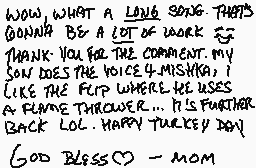 Drawn comment by mom