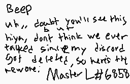 Ritad kommentar från Master L