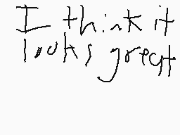 Drawn comment by lily
"I think it looks great"