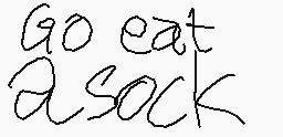 Ritad kommentar från Eat a Sock