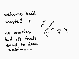 Drawn comment by ひかり
"welcome back maybe? no worries but it's feels good to draw again..."