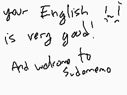 Drawn comment by Callisto
"your English is! is very good! And welcome to Sudomeno"