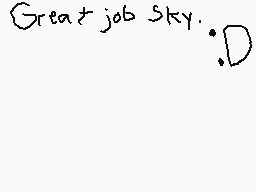 Drawn comment by SkyrusBDAY
"Great job Sky. :D"