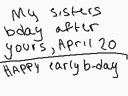 Drawn comment by ⒷOBⒷY
"My sisters bday after yours, April 20 HAPPY carly b-day"