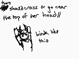 Drawn comment by EVN☆tor
"they should cross or go near the top of her head kinda like this"
