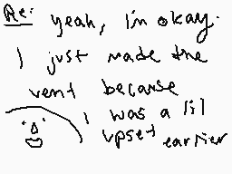 Drawn comment by kutyn
"Yeah, I'm okay. I just made the vent because I was a lil' upset."