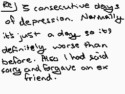 Drawn comment by K!」」£RフフÓ
"Re 3 consecutive days of depression. Normally it's just a day so its definitely worse than before. Also I had said sorry and forgive an ex friend."