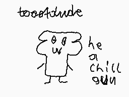 Drawn comment by Arian
"too attitude he chill gun"