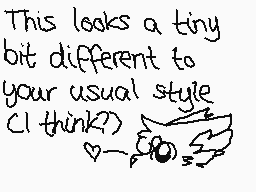 Drawn comment by ♦☆Poochy☆♦
"This looks a tiny bit different to your usual style I think> <3"