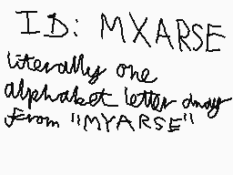 Drawn comment by Daniel
"ID: MXARSE literally one alphabet letter away from "MYARSE""