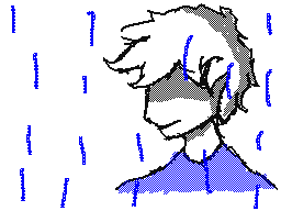 a doodle of some sad guy in the rain