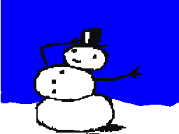 Snow man with hat