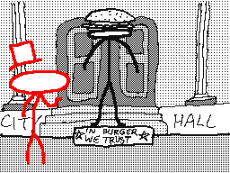 the burger man statue