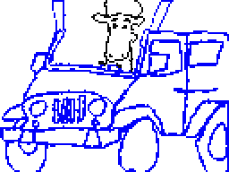 Shaun the Sheep in a Jeep