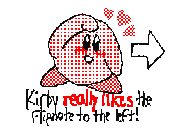 Kirby likes the right Flipnote