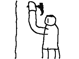 Man hammering wall