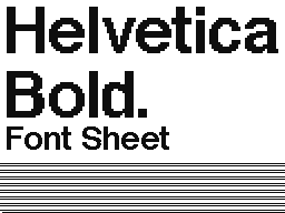 Helvetica Bold font sheet