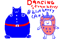 Dancing Strawberry & Blueberry Cats