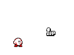 Kirby collects a 1-up