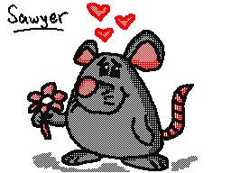 Baby Mouse Holding a Flower