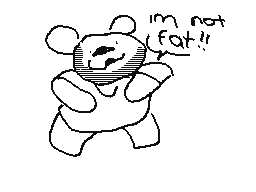 Burly bear shows that he is  not fat, ye