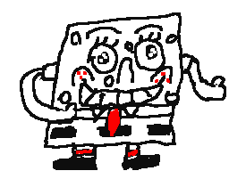 Spongebob is flossing